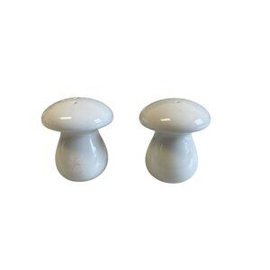 White Ceramic Mushroom Salt & Pepper Shakers